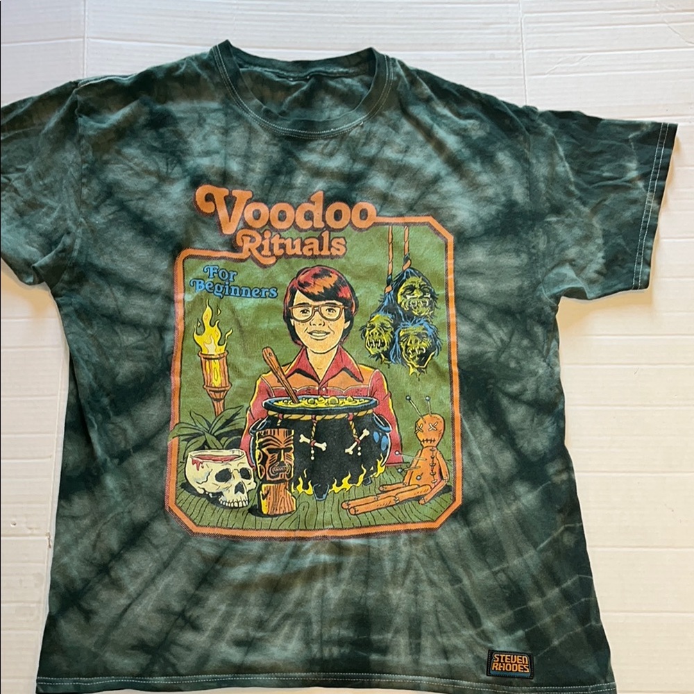 Voodoo Rituals-L-green tie-dye-voodoo rituals for beginners short sleeve T-shirt